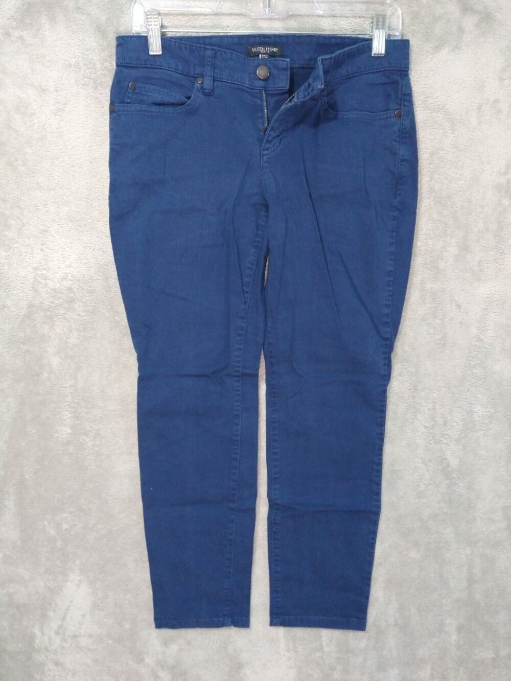 Eileen Fisher Jeans Womens 4 Petite Blue Denim Slim Fit Organic Cotton Low Rise